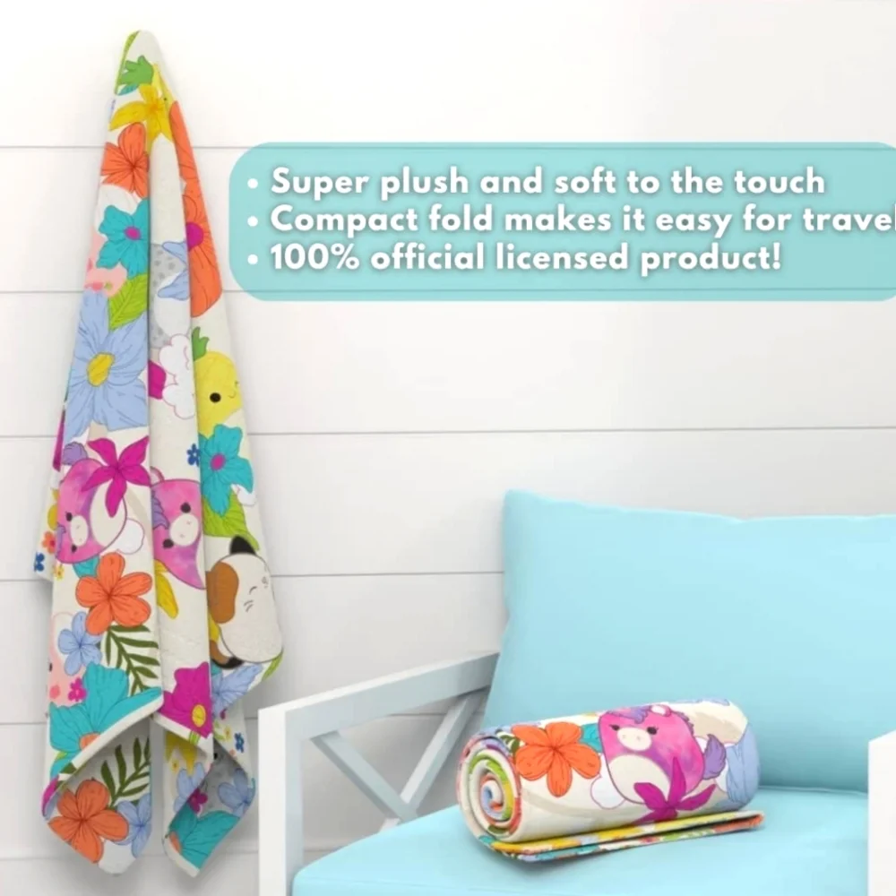 ⛱️ Adult Size Squishmallow Beach Towel Super Cute! Squishmallows w/🌺 ☆》BNIB《☆